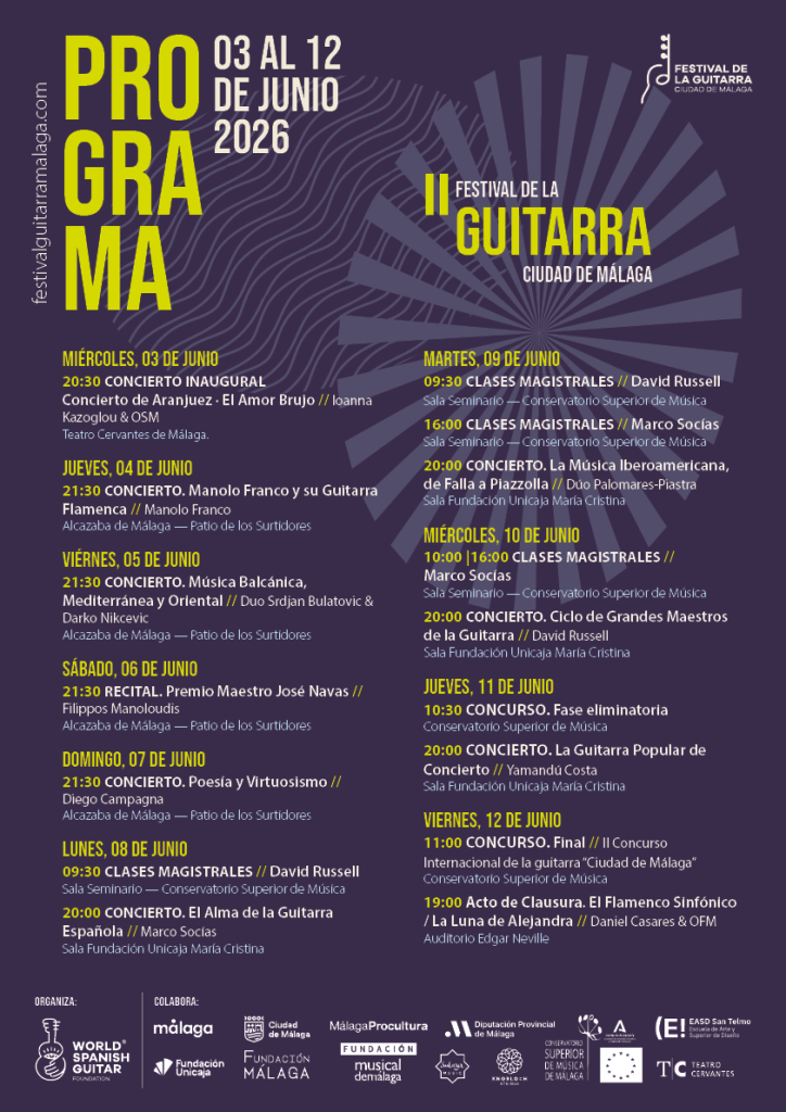 Carte Programacion II Edición Festival de la Guitarra Ciudad de Málaga 2026
